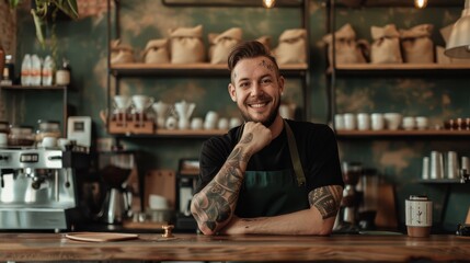 The friendly tattooed barista