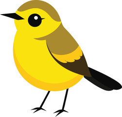 Vector illustration of a cute cartoon little Bird 