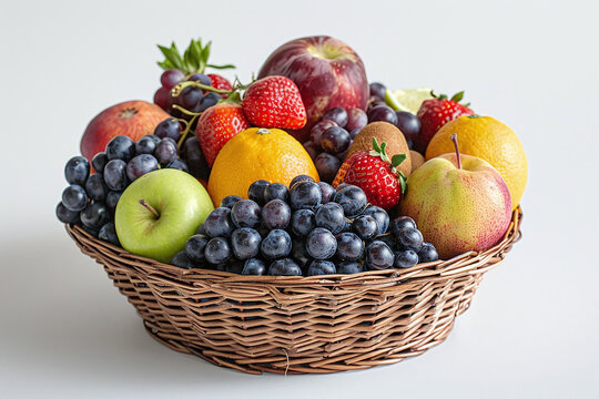 Photograph of a Fruit Basket: A colorful fruit basket with assorted fruits.