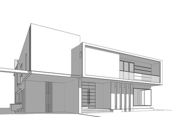 Obraz premium 3d rendering of a modern building