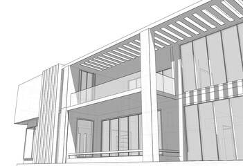 3d rendering of a modern building