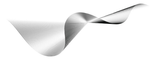 The dotted halftone texture and sound wave lines evoke movement and rhythm, creating an abstract, dynamic pattern of visual and auditory harmony