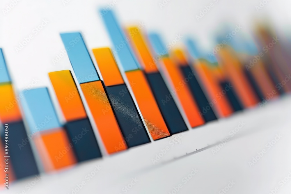 Aufkleber bar graph with a sharp increase in stock prices set against a clean white background, highlighting s