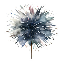 Obraz premium black splash firework watercolor isolated on transparent background cutout