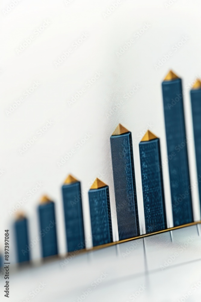 Poster bar graph with a sharp increase in stock values against a clean white background, highlighting signi