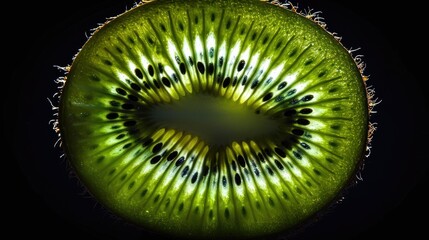 Kiwi Slice Backlit, Close-Up