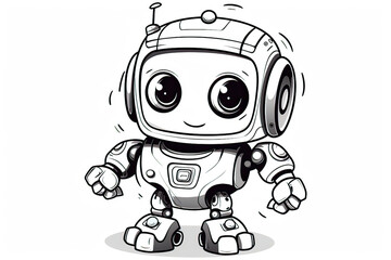 Fototapeta premium Futuristic Fun: Enjoyable Robot Cartoons for Kids