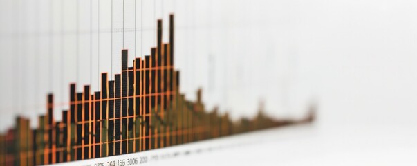 Bar graph with a steep rise in stock prices on a clean white background, indicating strong market performance.