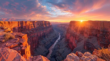 Breathtaking Sunset Over the Majestic Grand Canyon National Park