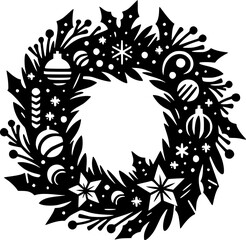 Creative Christmas Wreath Design Element