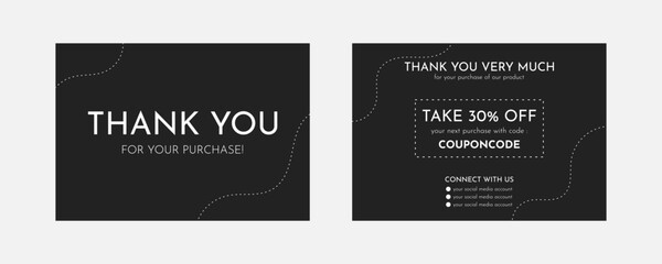 thank you card template design. thank you card for your customers or clients