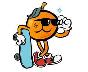 orange mascot vector illustration