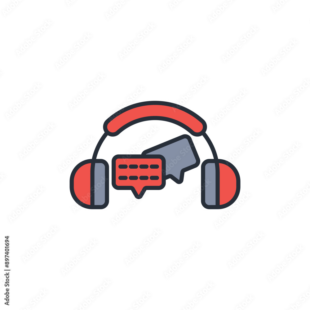 Poster chat icon. vector.editable stroke.linear style sign for use web design,logo.symbol illustration.