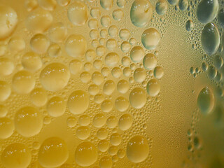 Drops of ice on an iced coffee glass
