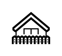 House with fence graphic design