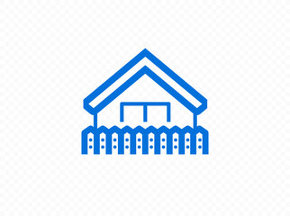 House with fence vector design