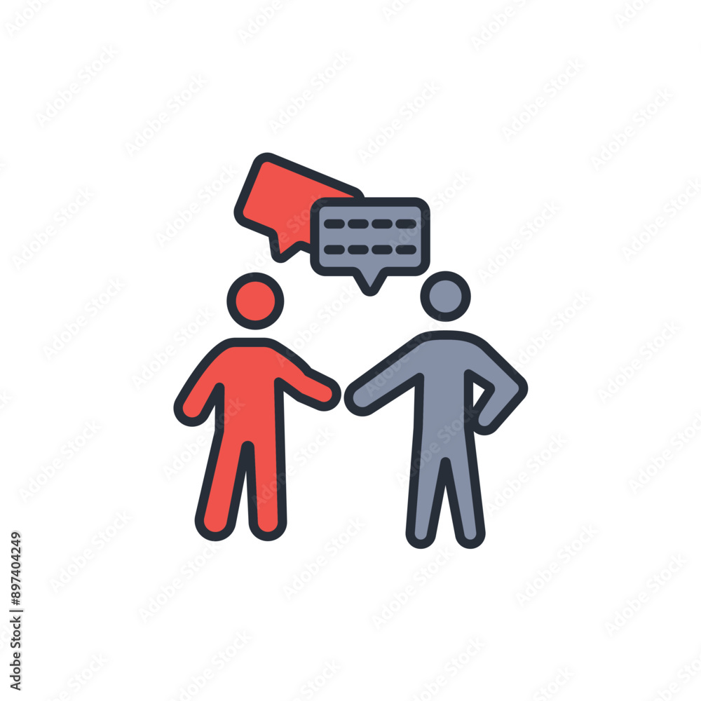 Poster conversation icon. vector.editable stroke.linear style sign for use web design,logo.symbol illustrat