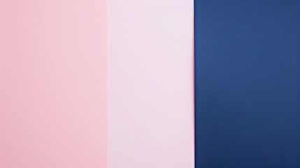 Fototapeta premium Minimalistic background with three vertical stripes of pink, white and blue colors creating a simple and elegant composition