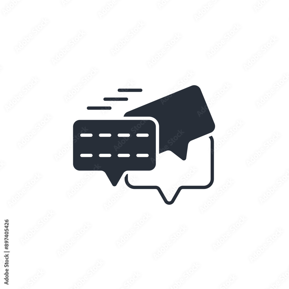 Poster message icon. vector.editable stroke.linear style sign for use web design,logo.symbol illustration.