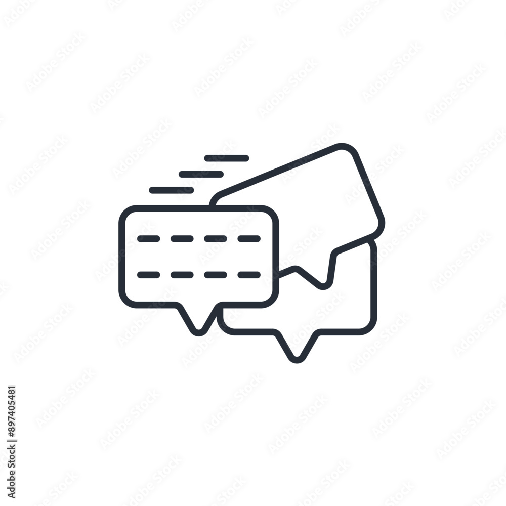 Poster message icon. vector.editable stroke.linear style sign for use web design,logo.symbol illustration.