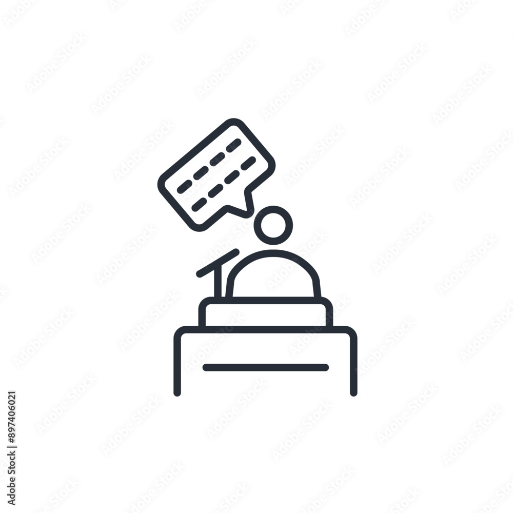 Poster speech icon. vector.editable stroke.linear style sign for use web design,logo.symbol illustration.