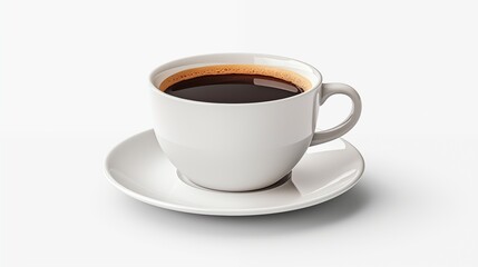 coffee cup isolated on a white background, coffee cup/mug with hot black coffee, isolated design element