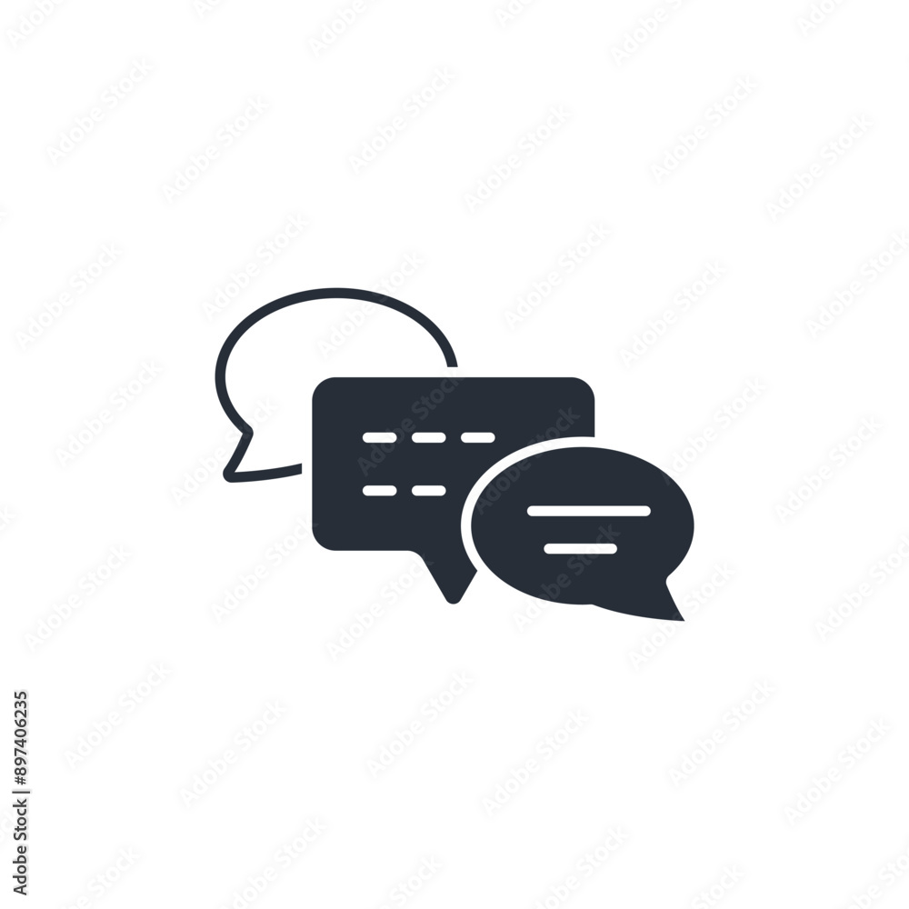 Poster speech bubble icon. vector.editable stroke.linear style sign for use web design,logo.symbol illustra