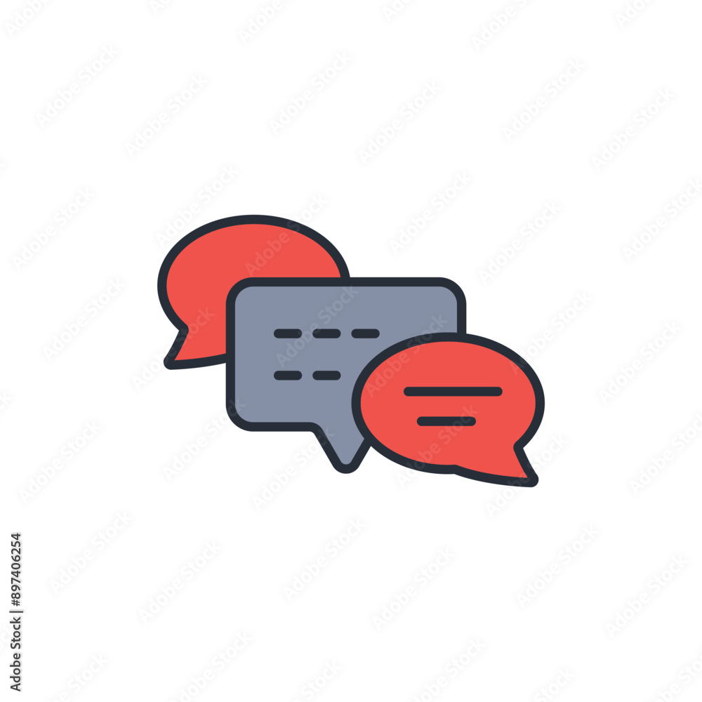 Poster speech bubble icon. vector.editable stroke.linear style sign for use web design,logo.symbol illustra