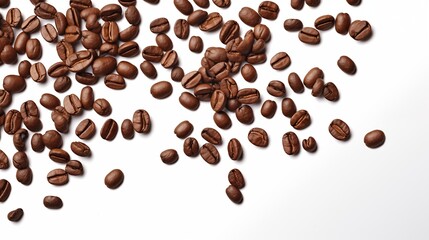 Naklejka premium Coffee beans flying isolated on isolated png background.