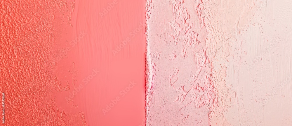Poster background with a gradient effect created by joining two different textures in pink and living coral