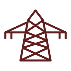 Pole Vector Line Maroon Icon Design