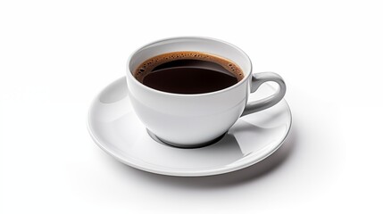 coffee cup isolated on a white background, coffee cup/mug with hot black coffee, isolated design element