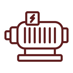 Motor Vector Line Maroon Icon Design