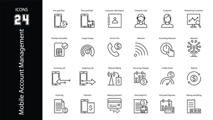 Mobile Account Management Black outlined