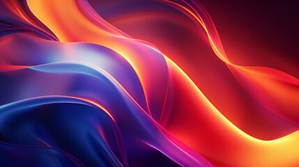 Obraz premium Abstract background with flowing shapes in red orange and blue colors, creating a vibrant and dynamic composition