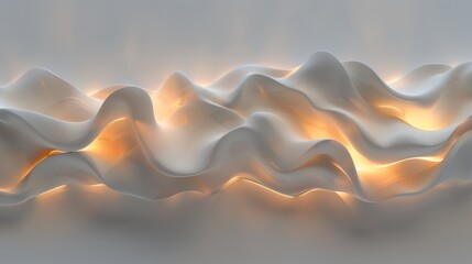 Fototapeta premium Elegant and sophisticated abstract minimal background with illuminated white wavy shapes