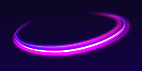 Light and stripes moving fast over dark background. Concept of leading in business, Hi tech products, warp speed wormhole science vector design.