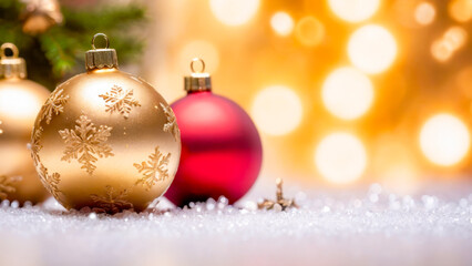 Christmas Ornament with Snowflake Design and Sparkling Lights.