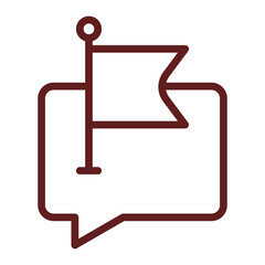 Flagged Vector Line Maroon Icon Design