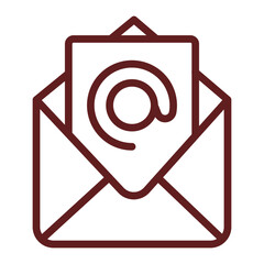 Mail Vector Line Maroon Icon Design