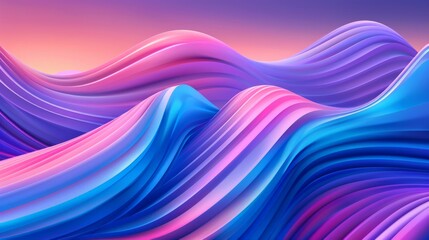 Fototapeta premium Colorful abstract background forming wavy shapes and a gradient from blue to pink