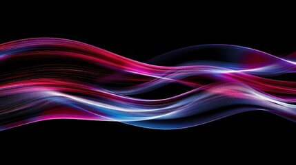 Dynamic and energetic abstract light trails blending and weaving, forming a vibrant and lively pattern on a black backdrop