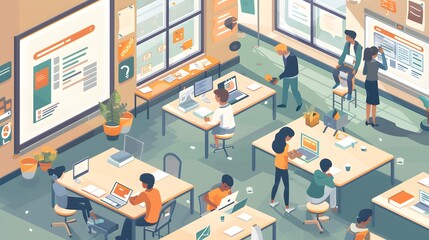 Collaboration and Teamwork in a Modern Office