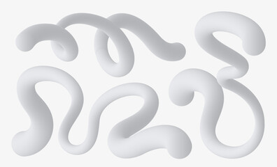 Wavy shapes with monochrome gradient on white background. Vector illustration.	

