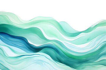 Abstract Colorful Green Illustration With Flowing Waves.