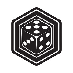 Dice Vector illustration. dice on black logo design art vector.