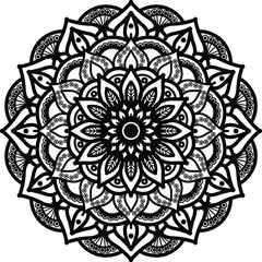 Mandala. Vintage Round Ornament Pattern. Stylized Ornamental Flower. Decorative element for any kind of design. Coloring book.