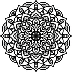 Mandala. Vintage Round Ornament Pattern. Stylized Ornamental Flower. Decorative element for any kind of design. Coloring book.