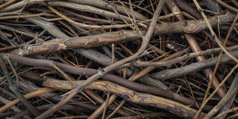 Texture Of Wooden Branches Of Twigs For Background And Other Design Solutions Created Using Artificial Intelligence