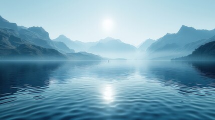 Serene Mountain Lake Reflected in Tranquil Waters